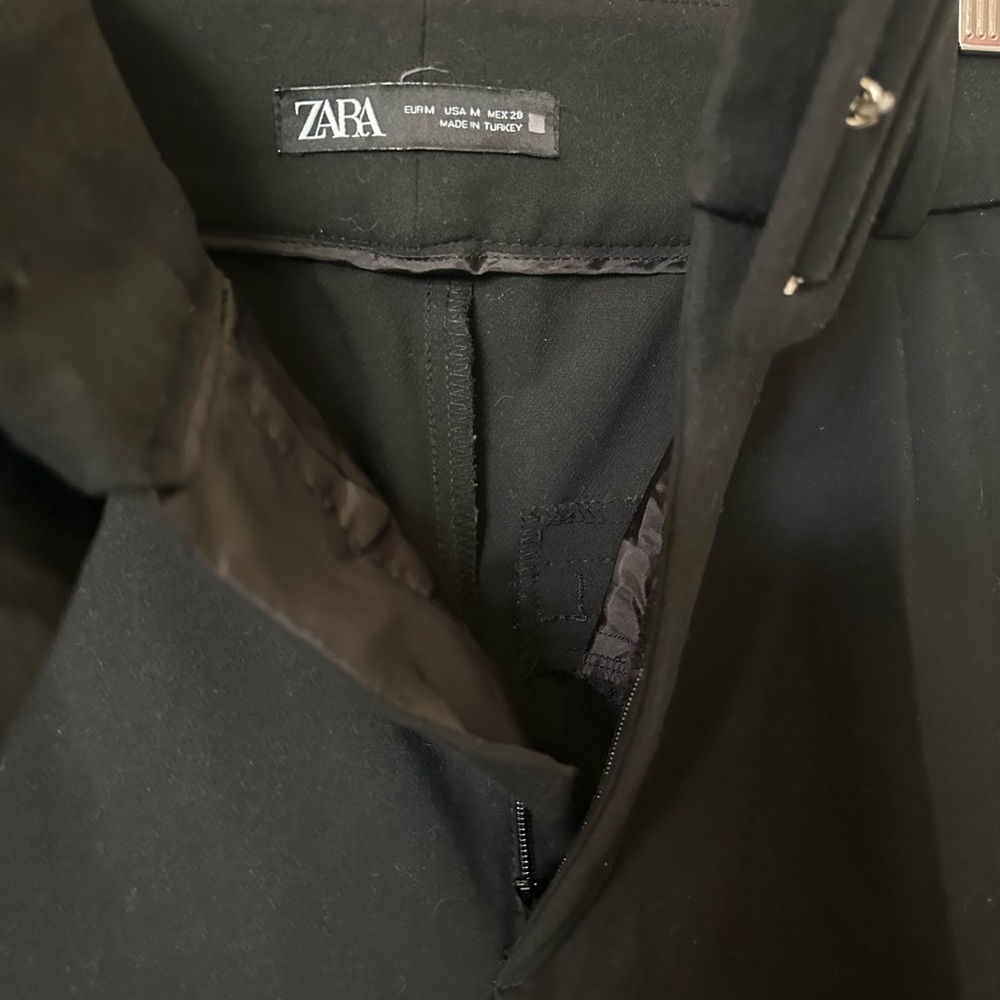 Black High-Waisted Slacks with Belt